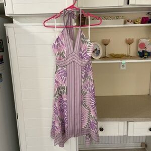 Purple and Pink Halter Dress